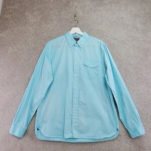 Ralph Lauren Long Sleeve Button Down Shirt Aqua Blue Size L Preppy Nautical
